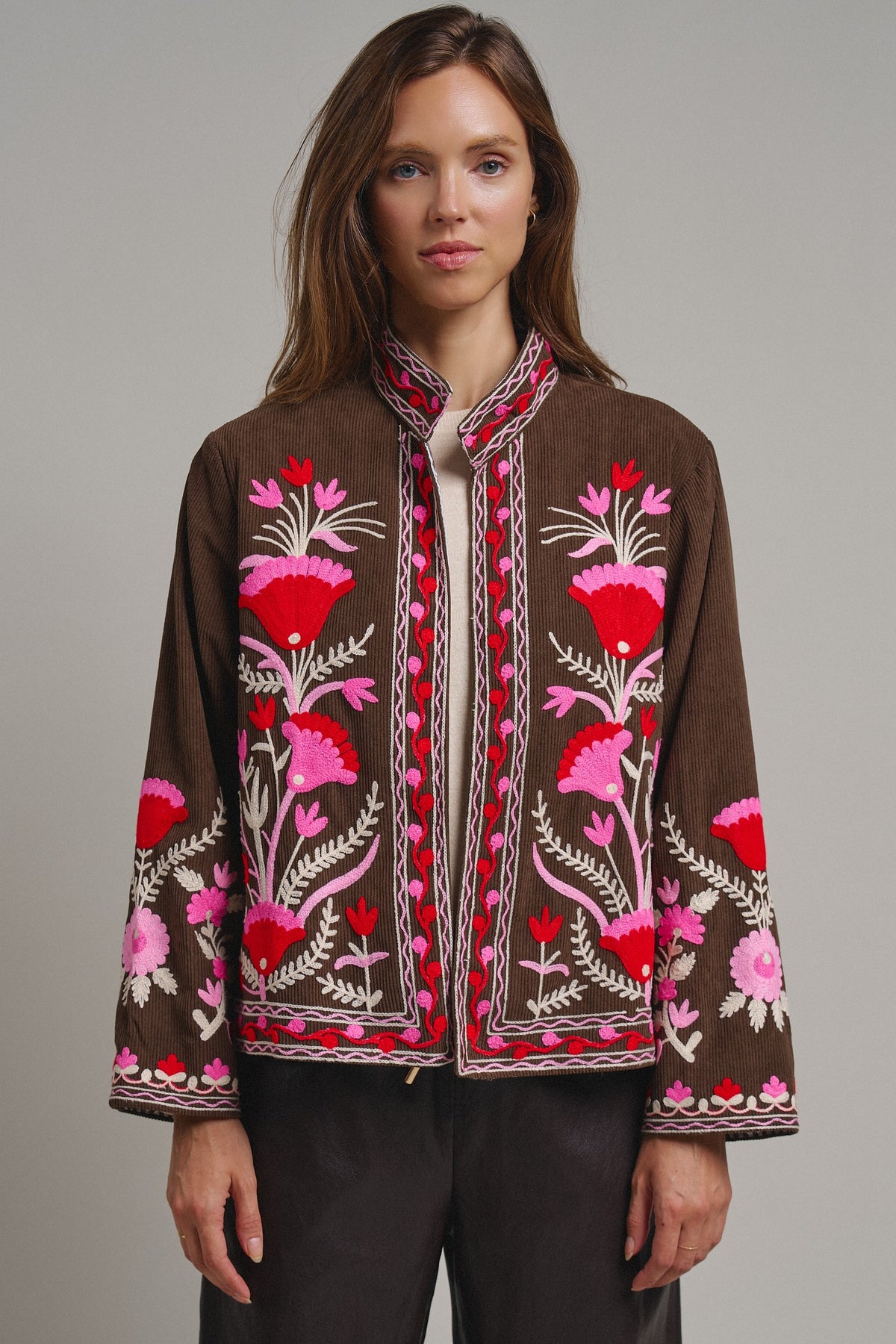 Folk Garden Corduroy Jacket in Brown - Women's Coats | Urban Daizy