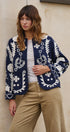 Heirloom Stitch Corduroy Jacket in Navy - Women's Jackets & Blazers | Urban Daizy