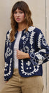 Heirloom Stitch Corduroy Jacket in Navy - Women's Jackets & Blazers | Urban Daizy
