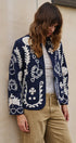 Heirloom Stitch Corduroy Jacket in Navy - Women's Jackets & Blazers | Urban Daizy