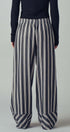 Wide Leg Striped Pants with Drawstring Tassel in Black - Women's Casual Pants | Urban Daizy
