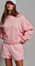 Cotton Blend Knit Lounge Shorts With Elastic Waistband in Pink Clay - Women's Pants | Urban Daizy