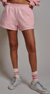 Cotton Blend Knit Lounge Shorts With Elastic Waistband in Pink Clay - Women's Pants | Urban Daizy
