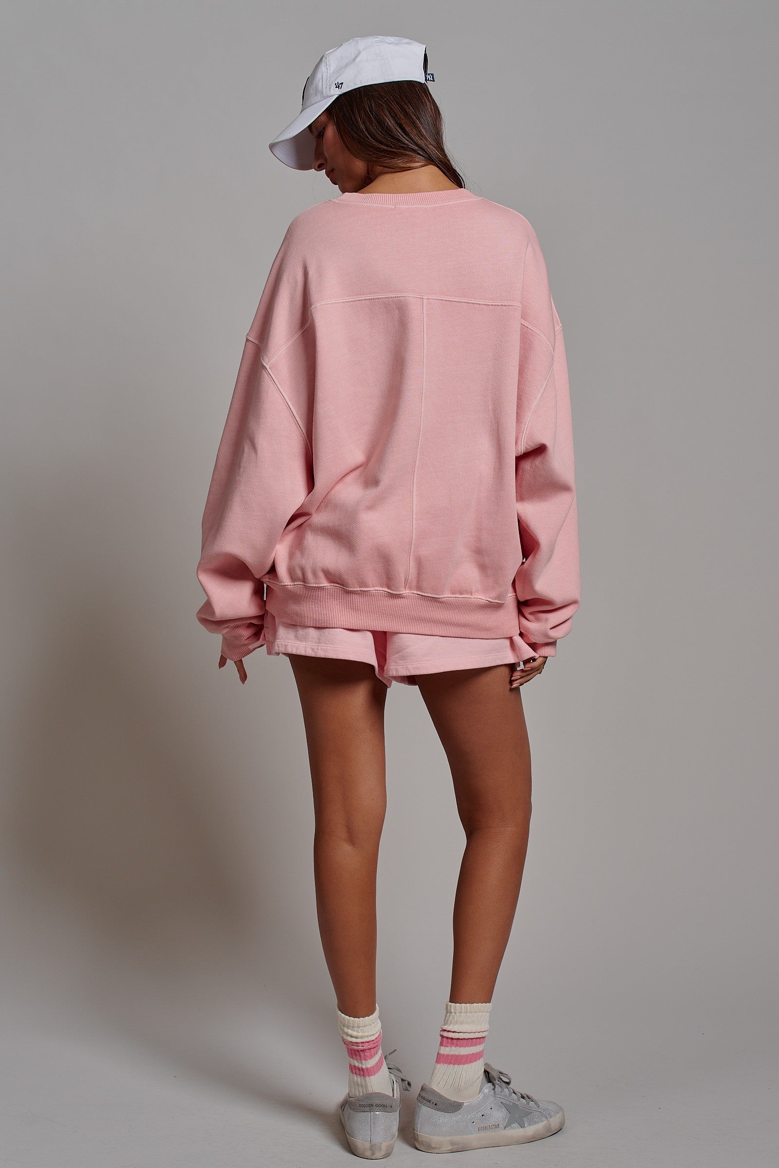 Cotton Blend Knit Lounge Shorts With Elastic Waistband in Pink Clay - Women's Pants | Urban Daizy