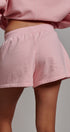 Cotton Blend Knit Lounge Shorts With Elastic Waistband in Pink Clay - Women's Pants | Urban Daizy