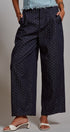 Polka Dot High-Rise Wide-Leg Dress Pants in Dk Denim - Women's Pants | Urban Daizy