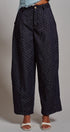 Polka Dot High-Rise Wide-Leg Dress Pants in Dk Denim - Women's Pants | Urban Daizy