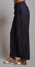 Polka Dot High-Rise Wide-Leg Dress Pants in Dk Denim - Women's Pants | Urban Daizy