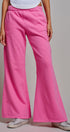 Wide-Leg Lounge Pants With Elastic Waistband in Candy Pink - Women's Pants | Urban Daizy