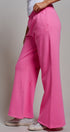 Wide-Leg Lounge Pants With Elastic Waistband in Candy Pink - Women's Pants | Urban Daizy