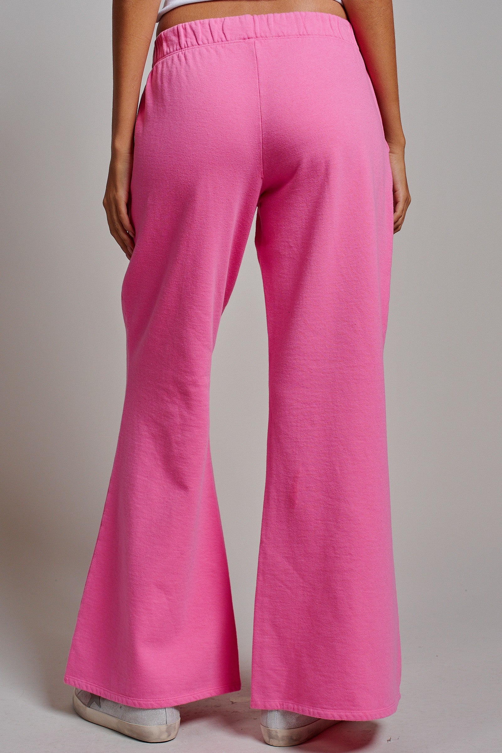 Wide-Leg Lounge Pants With Elastic Waistband in Candy Pink - Women's Pants | Urban Daizy
