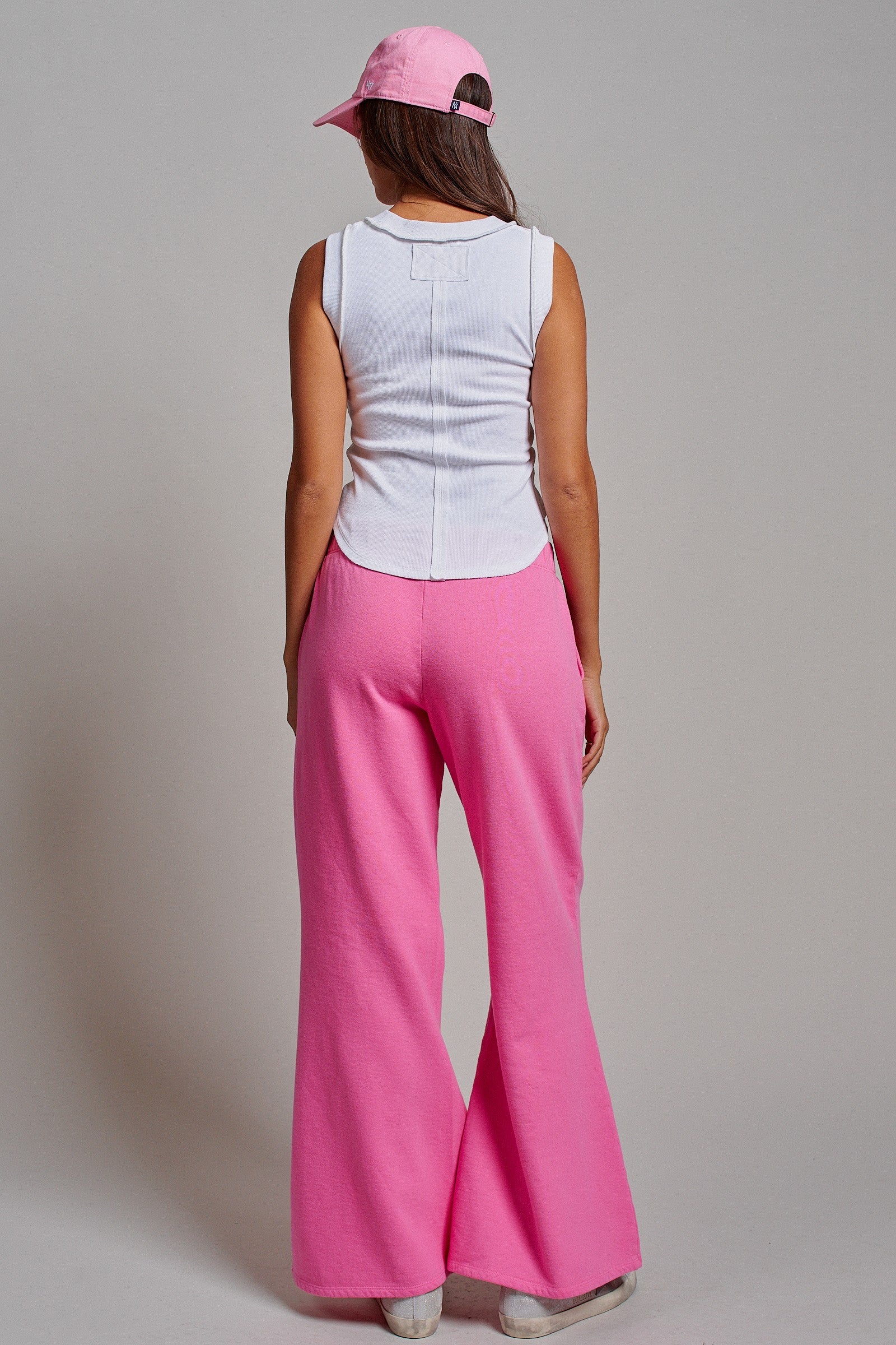 Wide-Leg Lounge Pants With Elastic Waistband in Candy Pink - Women's Pants | Urban Daizy