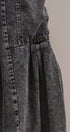 Washed Denim Utility Wide Leg Pants With Cargo Pockets in Black - Women's Pants | Urban Daizy