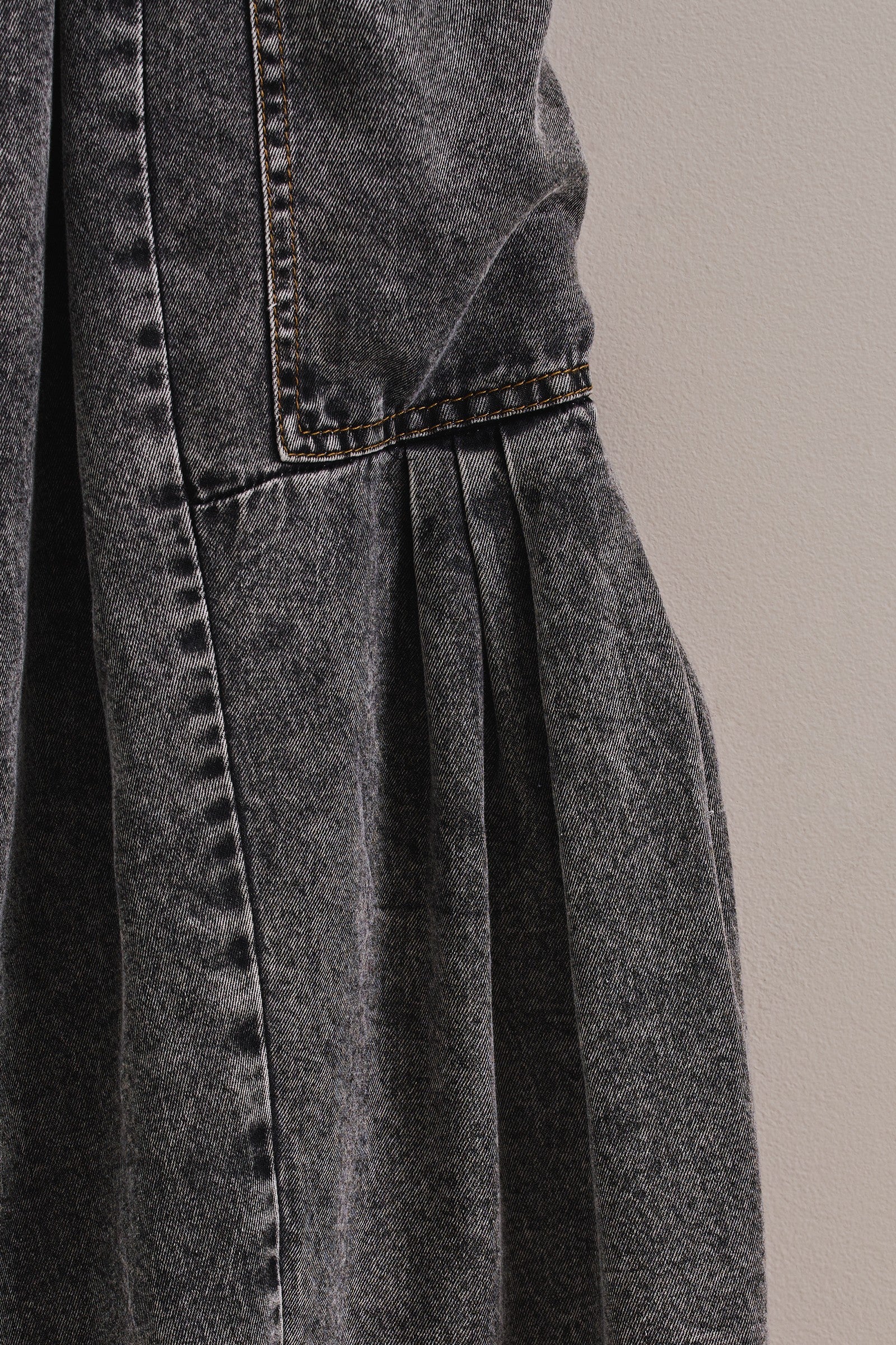 Washed Denim Utility Wide Leg Pants With Cargo Pockets in Black - Women's Pants | Urban Daizy