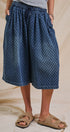 Polka Dot Drawstring Culotte Pants in Dk Denim - Women's Pants | Urban Daizy