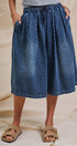 Polka Dot Drawstring Culotte Pants in Dk Denim - Women's Pants | Urban Daizy