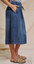 Polka Dot Drawstring Culotte Pants in Dk Denim - Women's Pants | Urban Daizy