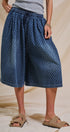 Polka Dot Drawstring Culotte Pants in Dk Denim - Women's Pants | Urban Daizy