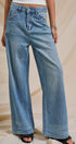 Sparkle Wash Wide-Leg Denim Jeans in Denim - Women's Pants | Urban Daizy