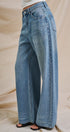 Sparkle Wash Wide-Leg Denim Jeans in Denim - Women's Pants | Urban Daizy