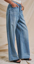 Sparkle Wash Wide-Leg Denim Jeans in Denim - Women's Pants | Urban Daizy