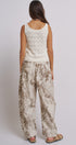 Python Print Wide Leg Pants High Waist Cotton in Ivory - Women's Pants | Urban Daizy