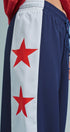 Varsity Star Side Stripe Wide-Leg Pants in Navy - Women's Pants | Urban Daizy