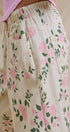 Floral Print Wide-Leg Drawstring Pants in Cream Pink - Women's Pants | Urban Daizy