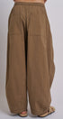 Wide-Leg Pleated Drawcord Trouser Pants in Camel - Women's Pants | Urban Daizy