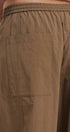 Wide-Leg Pleated Drawcord Trouser Pants in Camel - Women's Pants | Urban Daizy