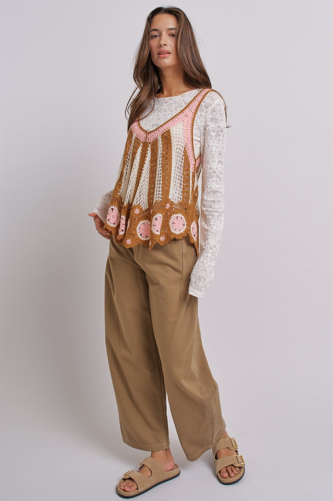 Cotton Barrel Leg High Rise Pants in Camel - Women's Pants | Urban Daizy