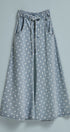 Polka Dot Wide-Leg Denim Pants in Cotton in Lt Denim - Women's Pants | Urban Daizy