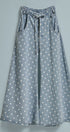 Polka Dot Wide-Leg Denim Pants in Cotton in Lt Denim - Women's Pants | Urban Daizy