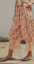 Floral Print Cotton Bloomer Pants with Lace Hem in Pink - Women's Pants | Urban Daizy