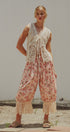 Floral Print Cotton Bloomer Pants with Lace Hem in Pink - Women's Pants | Urban Daizy