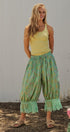 Wildflower Floral Lace Hem Cotton Bloomer Pants in Green - Women's Pants | Urban Daizy