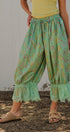 Wildflower Floral Lace Hem Cotton Bloomer Pants in Green - Women's Pants | Urban Daizy
