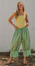 Wildflower Floral Lace Hem Cotton Bloomer Pants in Green - Women's Pants | Urban Daizy