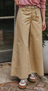 Washed Cotton Wide Leg Palazzo Pants with Belt in Khaki - Women's Casual Pants | Urban Daizy