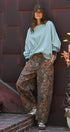 Paisley Print Barrel Leg Pants in Brown in Brown - Women's Casual Pants | Urban Daizy