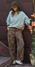 Paisley Print Barrel Leg Pants in Brown in Brown - Women's Casual Pants | Urban Daizy