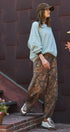 Paisley Print Barrel Leg Pants in Brown in Brown - Women's Casual Pants | Urban Daizy