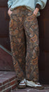 Paisley Print Barrel Leg Pants in Brown in Brown - Women's Casual Pants | Urban Daizy