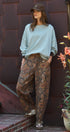 Paisley Print Barrel Leg Pants in Brown in Brown - Women's Casual Pants | Urban Daizy