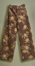 Brown Floral Print Wide-Leg Jeans in Brown - Women's Pants | Urban Daizy