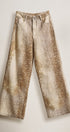 Deer Spot Print Wide Leg Cotton Twill Pants in Khaki - Women's Pants | Urban Daizy