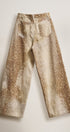 Deer Spot Print Wide Leg Cotton Twill Pants in Khaki - Women's Pants | Urban Daizy