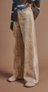 Deer Spot Print Wide Leg Cotton Twill Pants in Khaki - Women's Pants | Urban Daizy