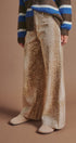 Deer Spot Print Wide Leg Cotton Twill Pants in Khaki - Women's Pants | Urban Daizy