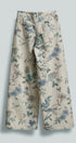 Floral Print Wide Leg Cotton Pants in Cream Blue - Women's Pants | Urban Daizy
